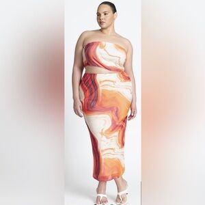 Eloquii Mesh Column Skirt